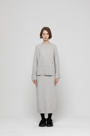 Wool banding skirt - Gray