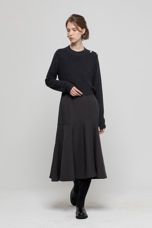 Wool knitwear coloring dress - Charcoal