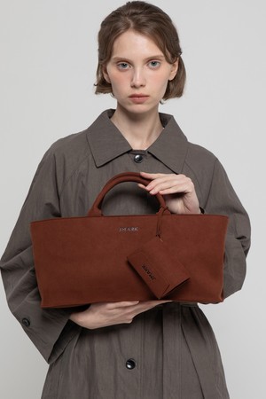 Layla suede tote bag - Brick