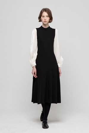 Layered chiffon dress - Black