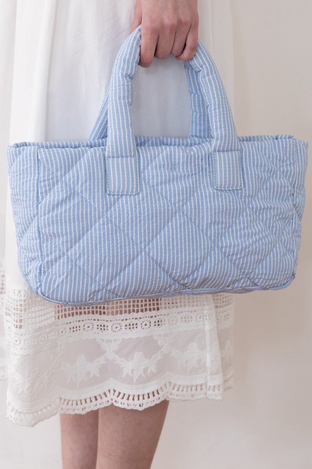 JMARK New York - 토트백 - Stripe padded tote bag - Sky Blue