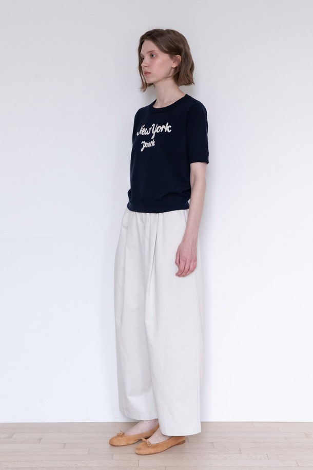 JMARK New York - 롱/미디팬츠 - Wide banded pants - Light beige