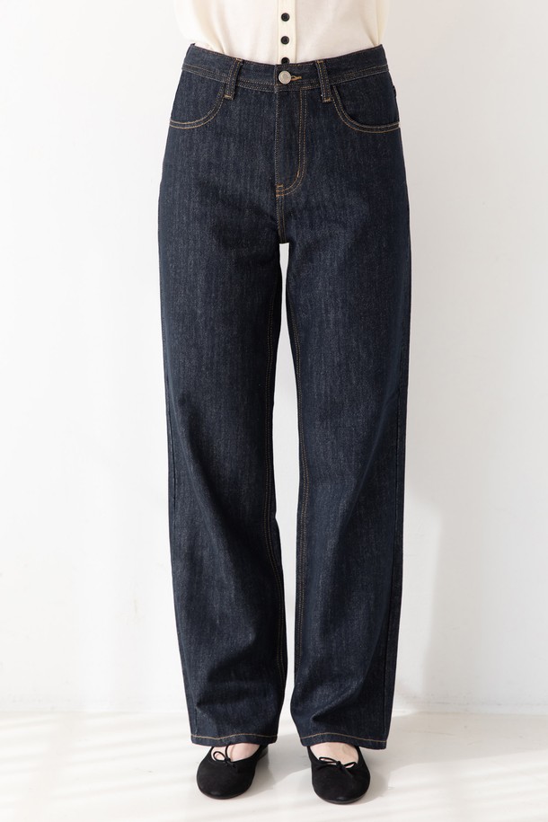 JMARK New York - 롱/미디팬츠 - Straight indigo denim pants - Blue