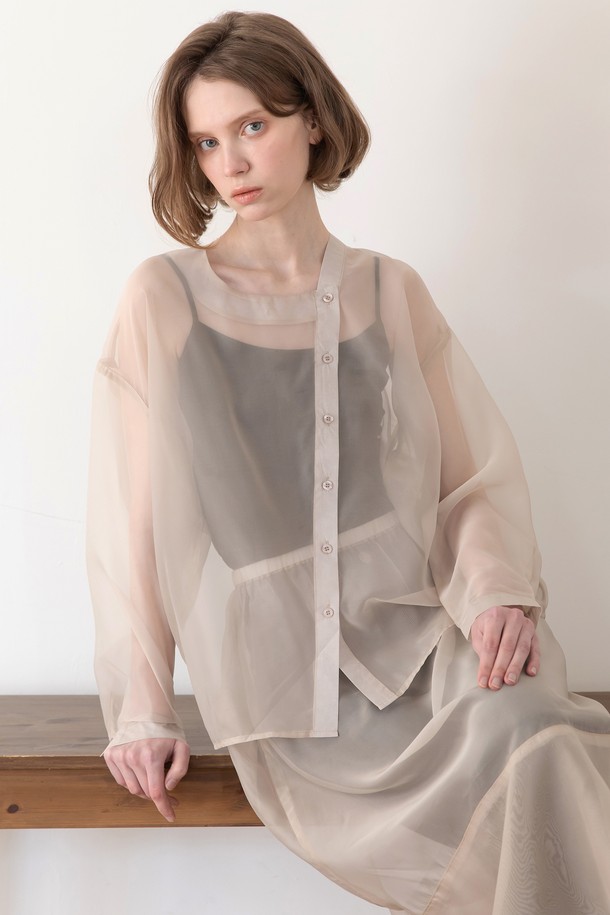 JMARK New York - 블라우스 - See through layered blouse - Begie