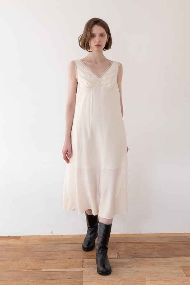 JMARK New York - 민소매 원피스 - Sleeveless slim dress - Cream