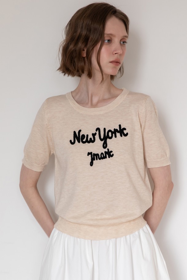 JMARK New York - 스웨터 - Lettering knitwear - Cream