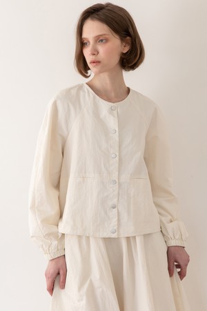 Round collar raglan jacket - Cream