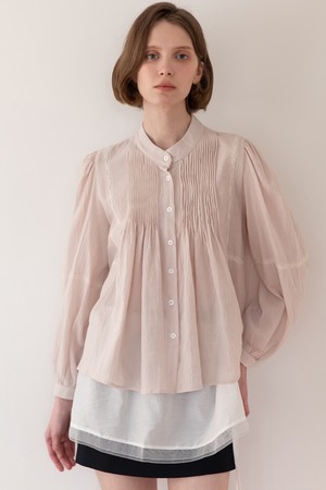 Pintuck lace blouse - Pink