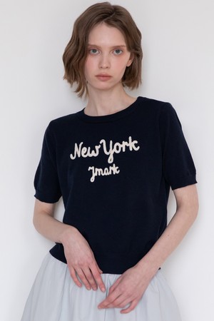 Lettering knitwear - Navy