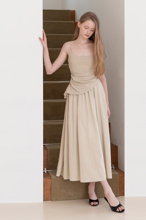 String layered dress - Lbeige