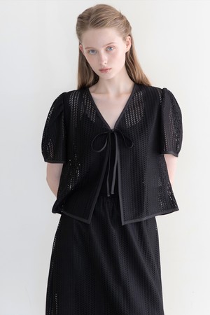 Punching cardigan - Black