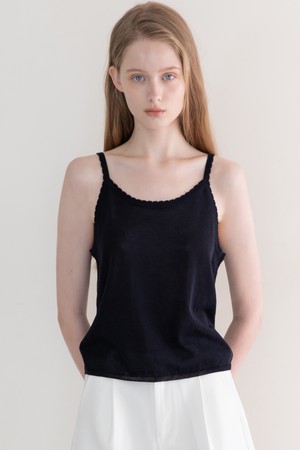 String knit top - Black