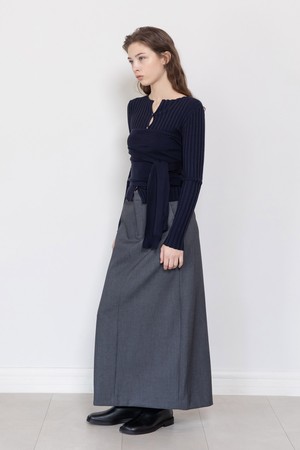 Slit long skirt_2color