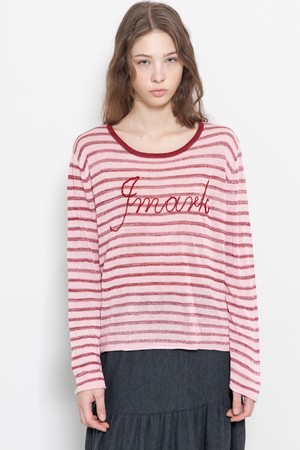 Stripe round knit wear_2color