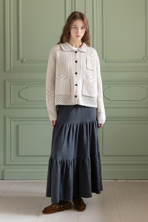 Cancan knit banded skirt_2color