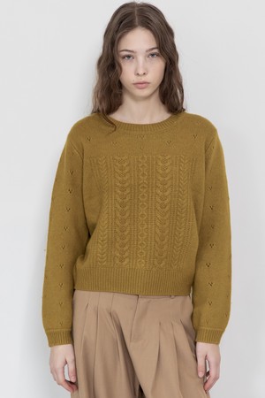 Cable round knit wear_2color