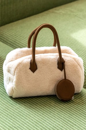 Mila Fur Tote Bag_Beige
