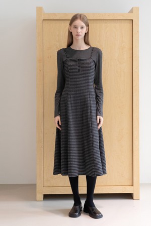 Layered Check Dress_Gray