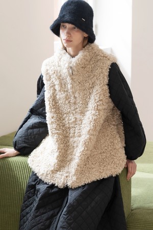 Fur Zip-up Vest_2color