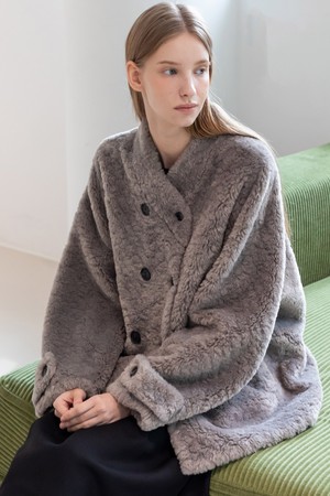 Double Button Fur Jacket_2color