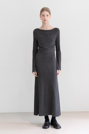 Boat neck Slim Dress_2color