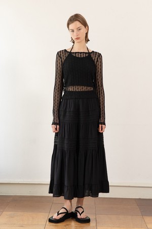 Lace banded skirt_5color