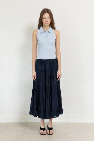 Lace banded skirt_5color