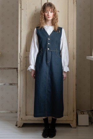 Sleeveless denim dress_Navy