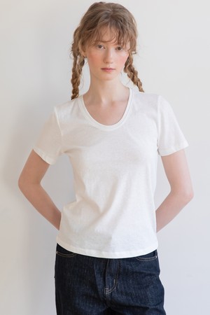 U-neck slim T-shrt_2color