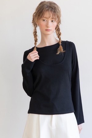 Layered round knitwear_3color