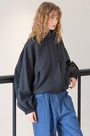 Highneck collar crop jacket_2color