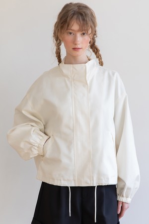 Highneck collar crop jacket_2color