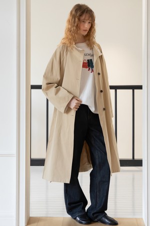 Highneck collar trench coat_2color