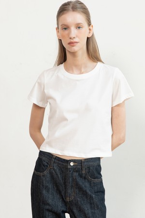 Simple crop t-shirt_2color