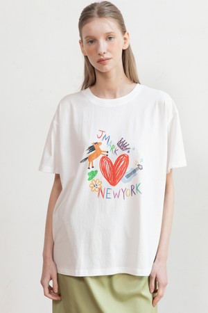 Over-fit lettering t-shirt_2color