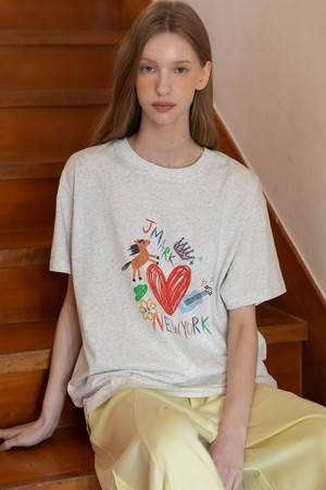 Over-fit lettering t-shirt_2color