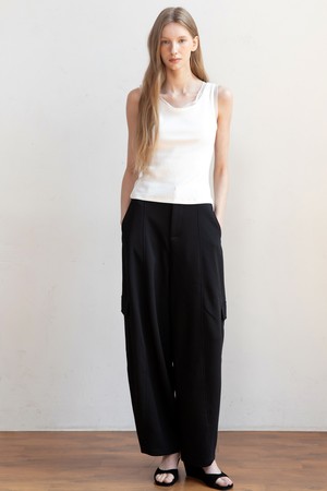 Pintuck banded pants_3color