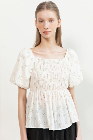 Flower smocking blouse_2color