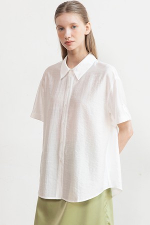 Loosefit roll-up blouse_2color