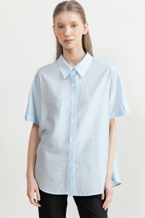 Loosefit roll-up blouse_2color