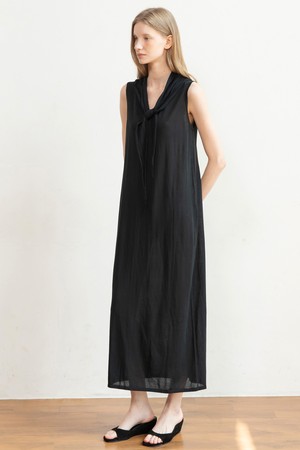 Sleeveless u-neck maxi knit dress_2color