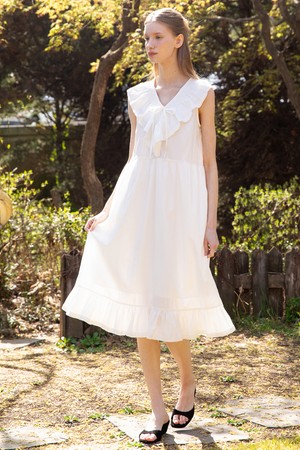 Sleeveless ruffle dress_2color