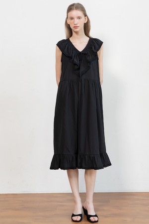 Sleeveless ruffle dress_2color