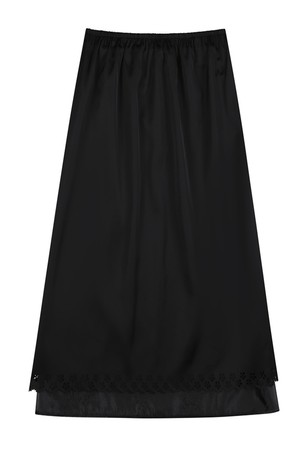 Layered satin banded skirt_2color