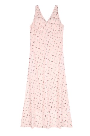 Sleeveless flower slim dress_2color