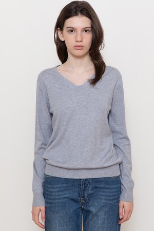 Soft v-neck knitwear_3color