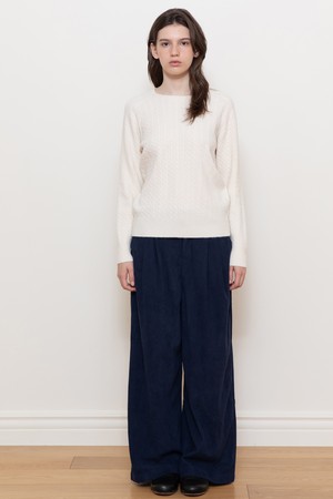 Corduroy pintuck wide pants_2color