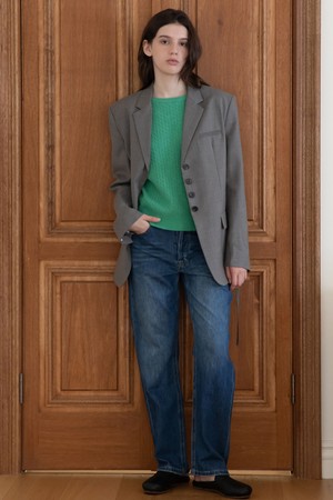 Tailored single slit jacket_2color