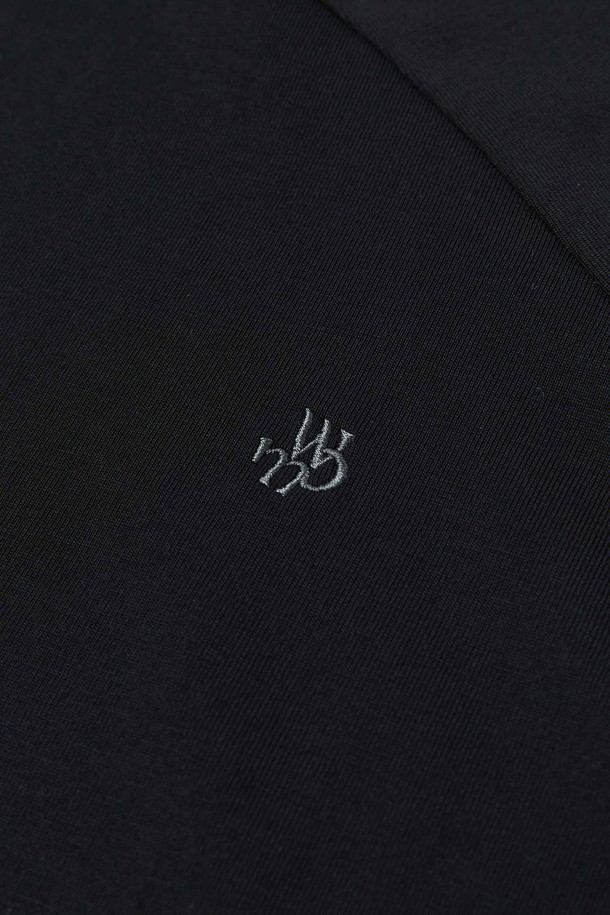 WMC - 반팔티셔츠 - 프렌치 레터링 티셔츠_BLACK