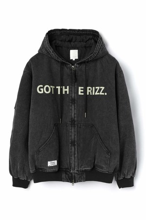 데님 후드 점퍼_BLACK